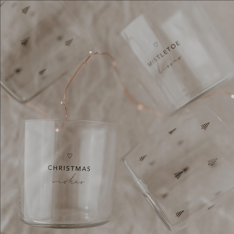 Kahden lasin setti, Mistletoe Kisses / Christmas Wishes -juomalasit