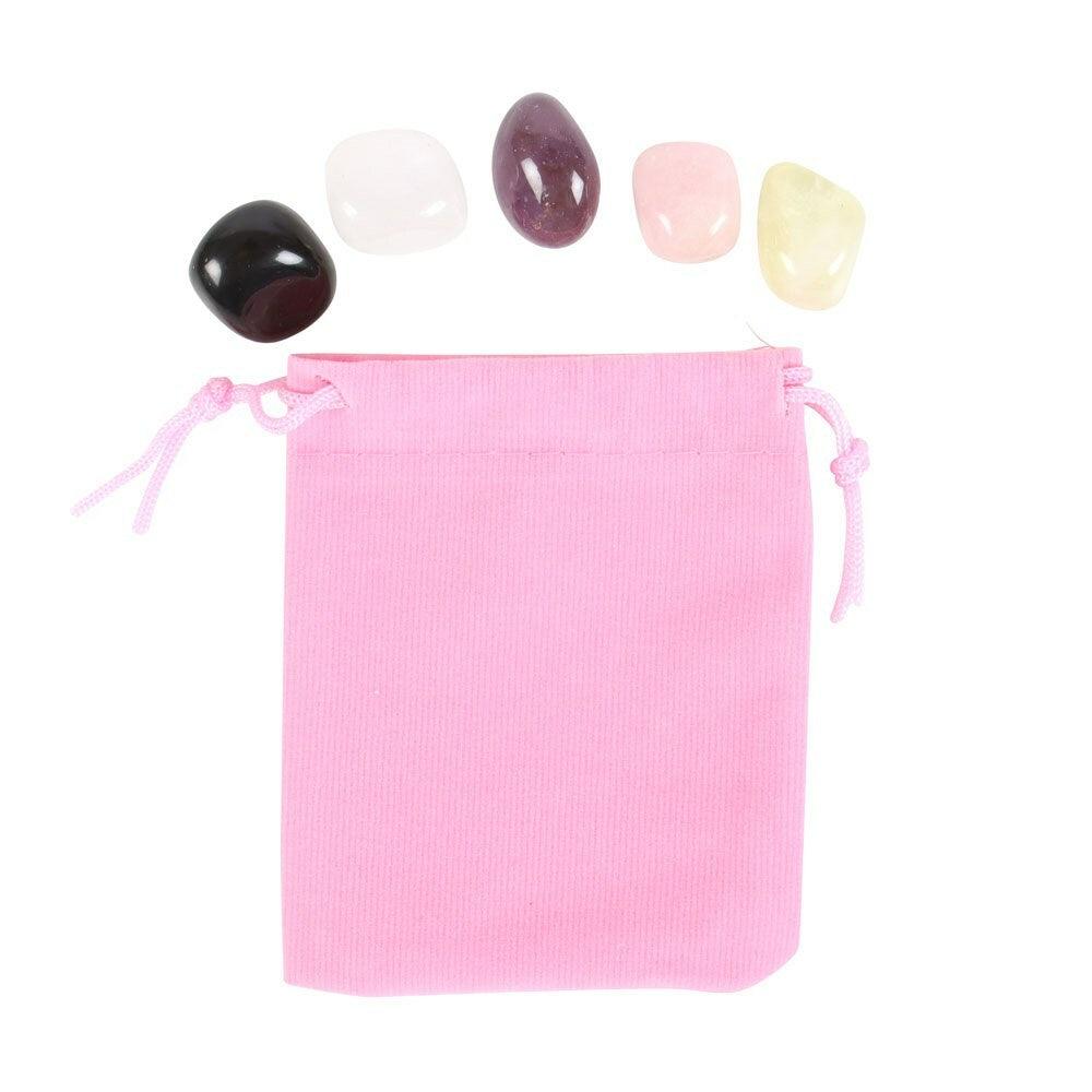 Aries Crystal Tumblestone Set -oinaan luonnonkivi lahjapakkaus