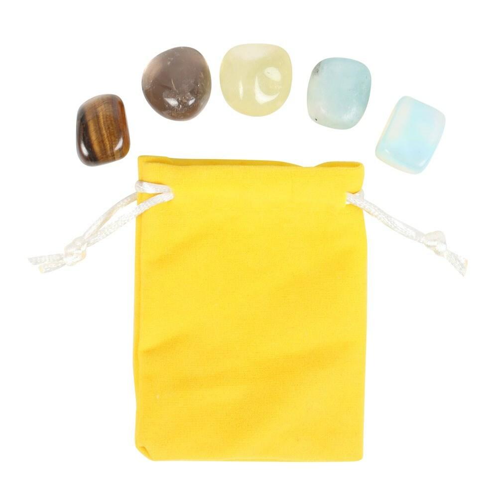 Gemini Crystal Tumblestone Set -kaksosen luonnonkivi lahjapakkaus