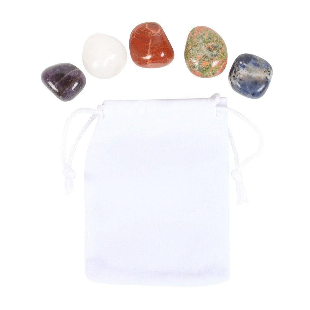 Virgo Crystal Tumblestone Set -neitsyen luonnonkivi lahjapakkaus