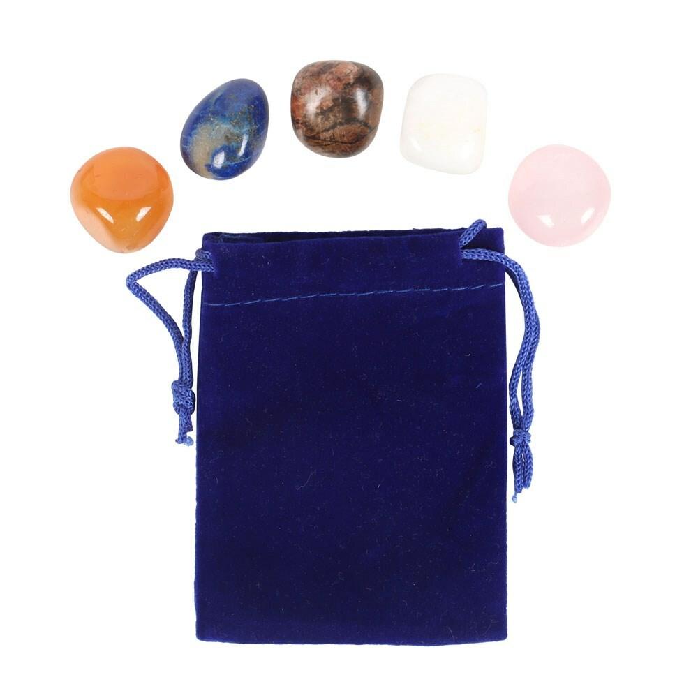 Taurus Crystal Tumblestone Set -härän luonnonkivi lahjapakkaus