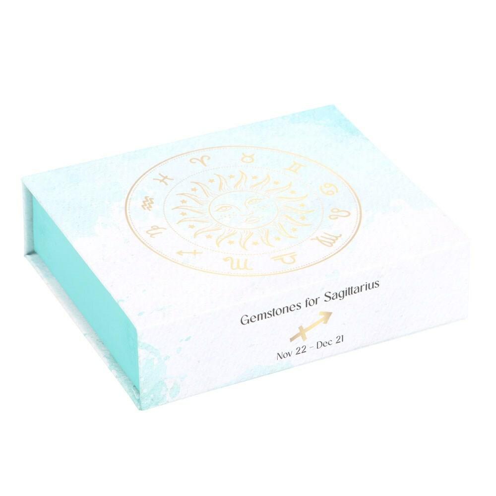 Sagittarius Crystal Tumblestone Set -jousimiehen kivi lahjapakkaus