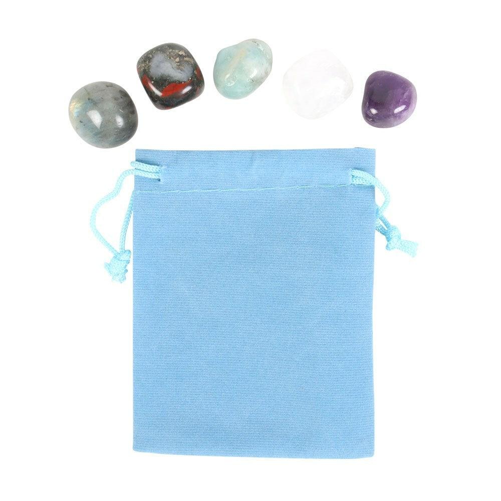 Pisces Crystal Tumblestone Set -kalojen luonnonkivi lahjapakkaus