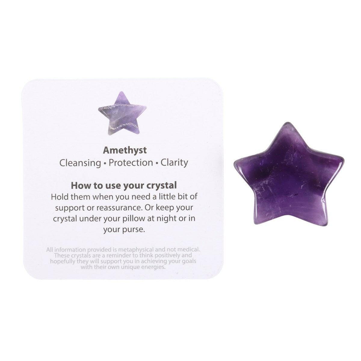 Friends Are Like Stars -ametisti tähti onnenkivi lahjapussissa