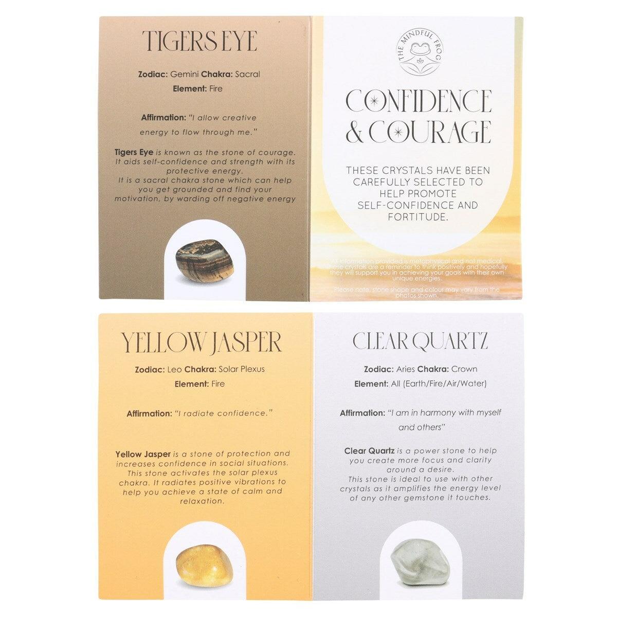 Confidence & Courage Healing Crystal Set -rohkeutta tuovat kivet setti