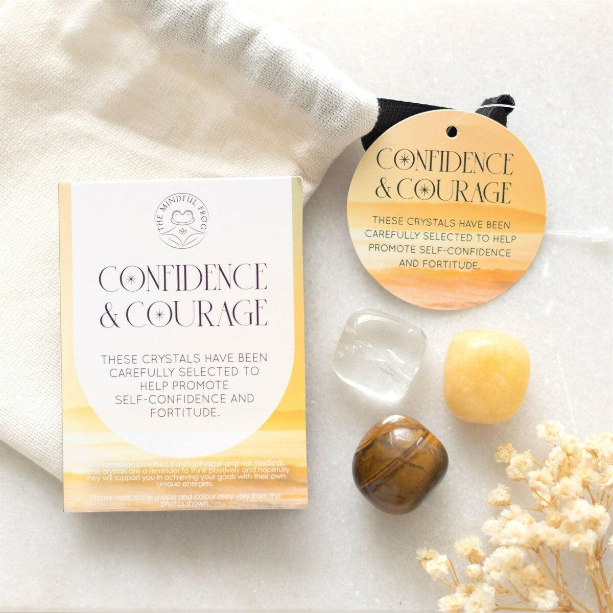 Confidence & Courage Healing Crystal Set -rohkeutta tuovat kivet setti