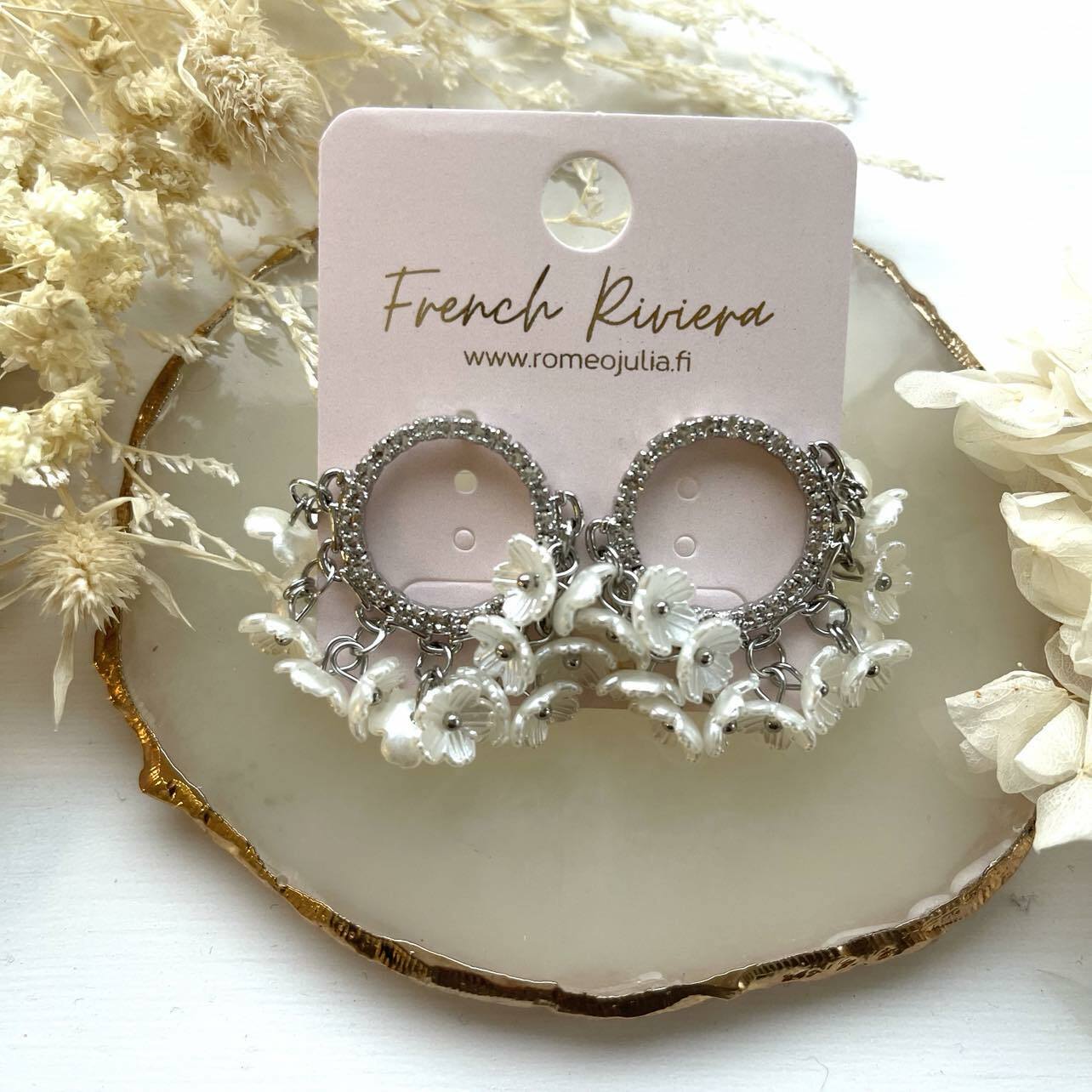 FRENCH RIVIERA|Jenine Earrings -kirkkaat juhlakorvakorut kukin (hopea)