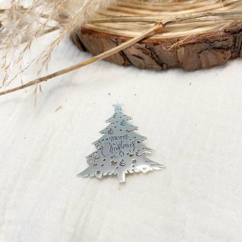 Christmas brooch, Christmas Tree - surgical steel Christmas tree (silver)