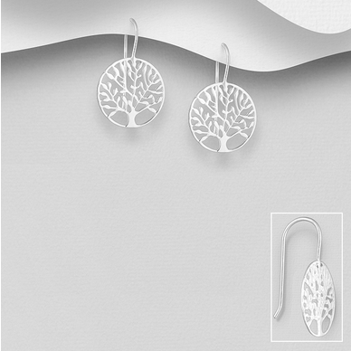 PREMIUM COLLECTION|Tree of Life -hopeiset elämänpuu korvakorut