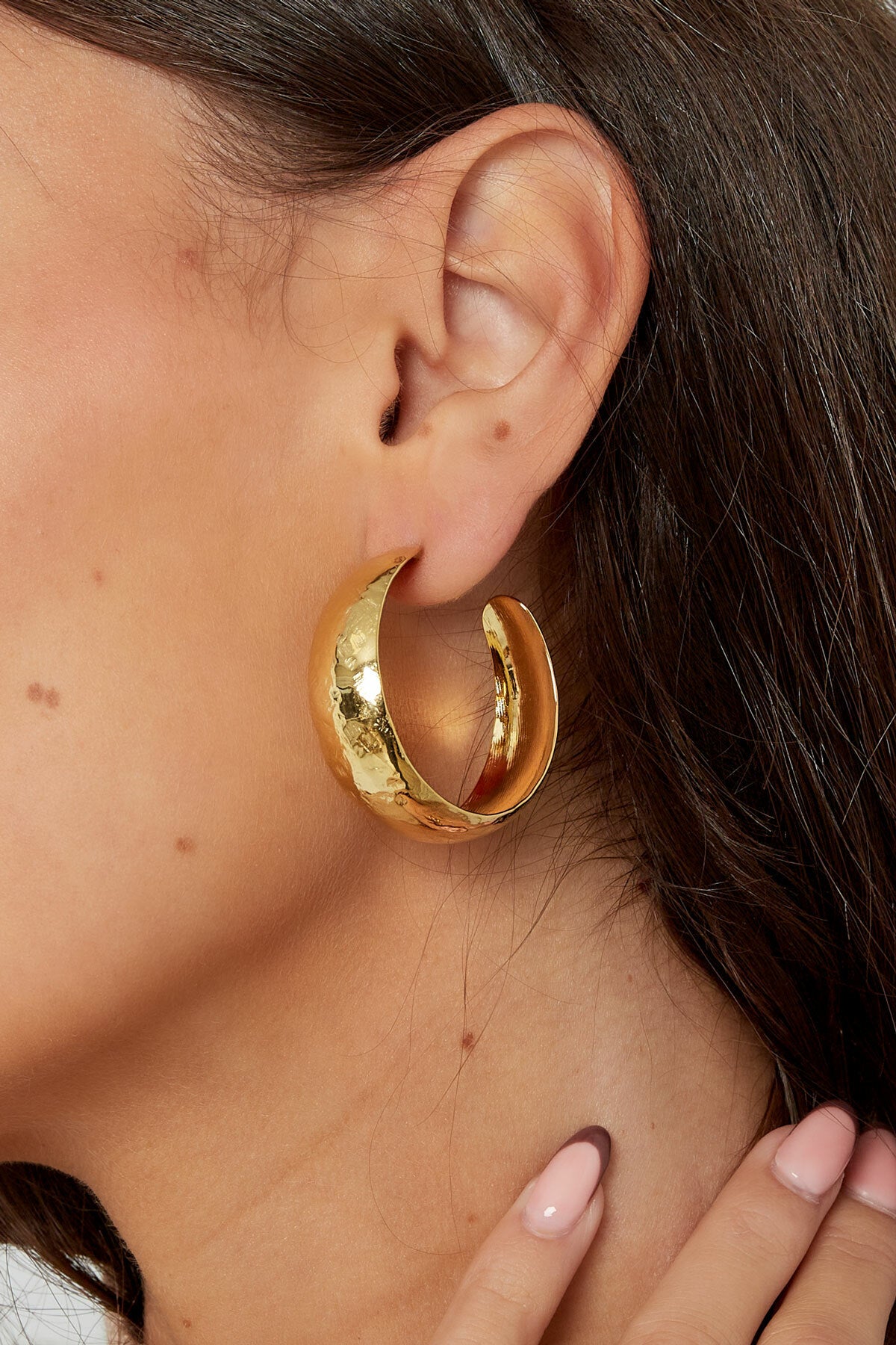 FRENCH RIVIERA | Large Fiona Hoops -kirurginteräksiset renkaat (kulta)