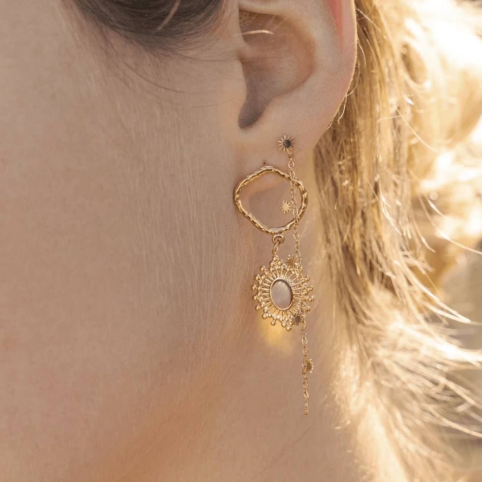 IKITA PARIS|Étoile -tähtikoristeiset kirurginteräskorvakorut