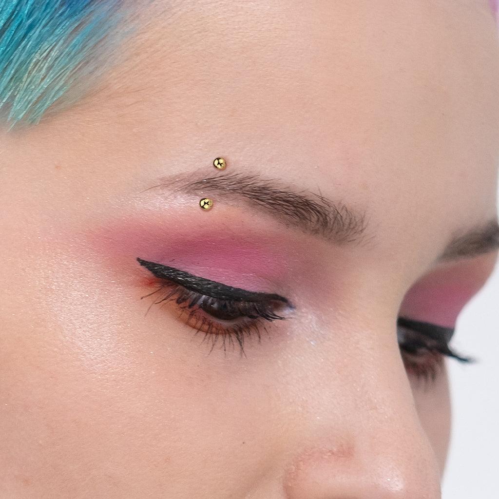 Bananabell/kaareva tappi 1,2mm -Basic Titanium Curved Barbell in Gold