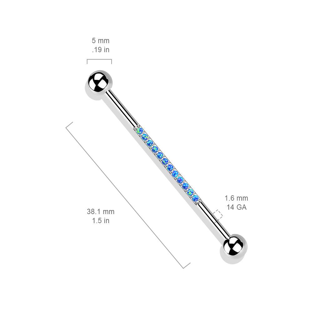 Industrial, Internally Threaded Opal & Rosegold Titanium