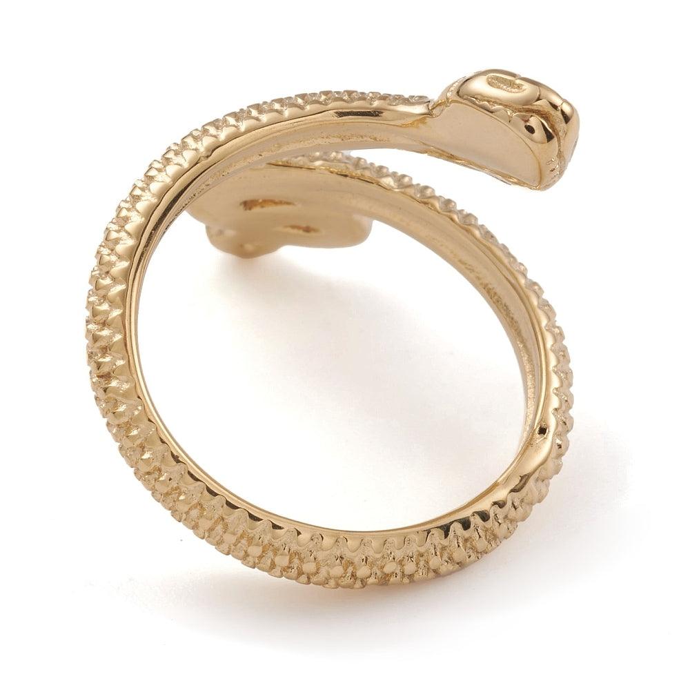 FRENCH RIVIERA|Gold Viper -käärmesormus kirurginterästä