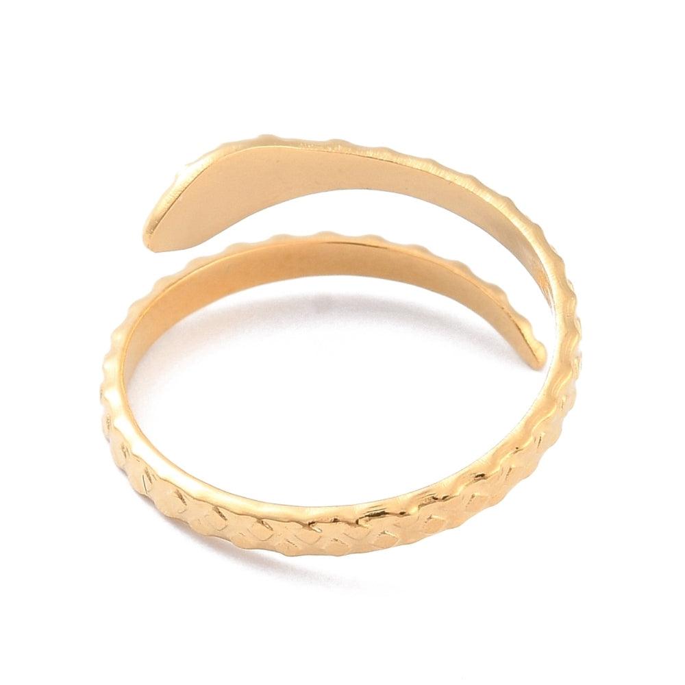 FRENCH RIVIERA|Gold Snake -käärmesormus kirurginterästä