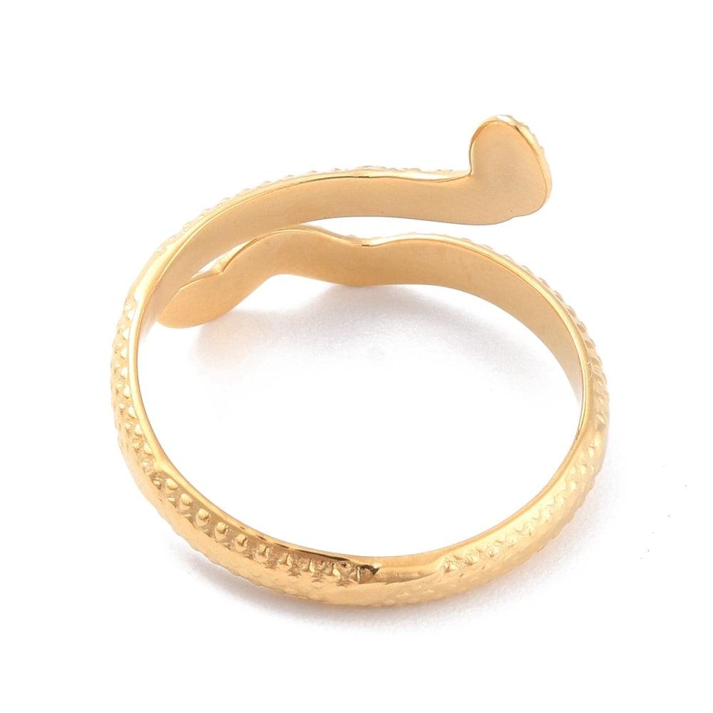 FRENCH RIVIERA|Delicate Gold Snake Ring -käärmesormus kirurginterästä