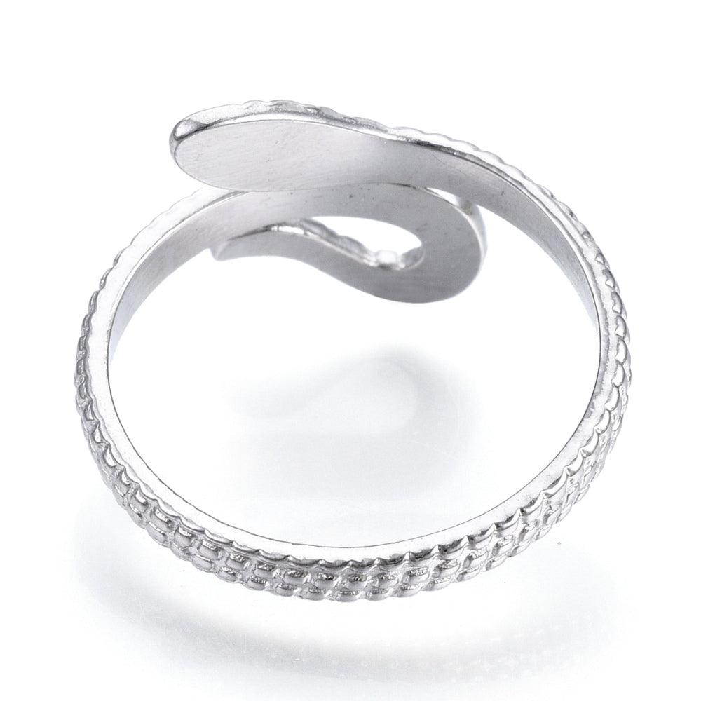 FRENCH RIVIERA|Silver Snake Ring -käärmesormus kirurginterästä