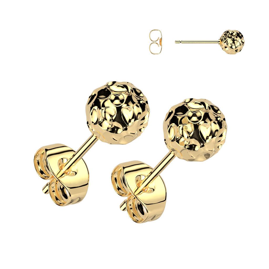 Kirurginteräsnapit, Simple Steel Earrings -kulta napit (kaksi kokoa)