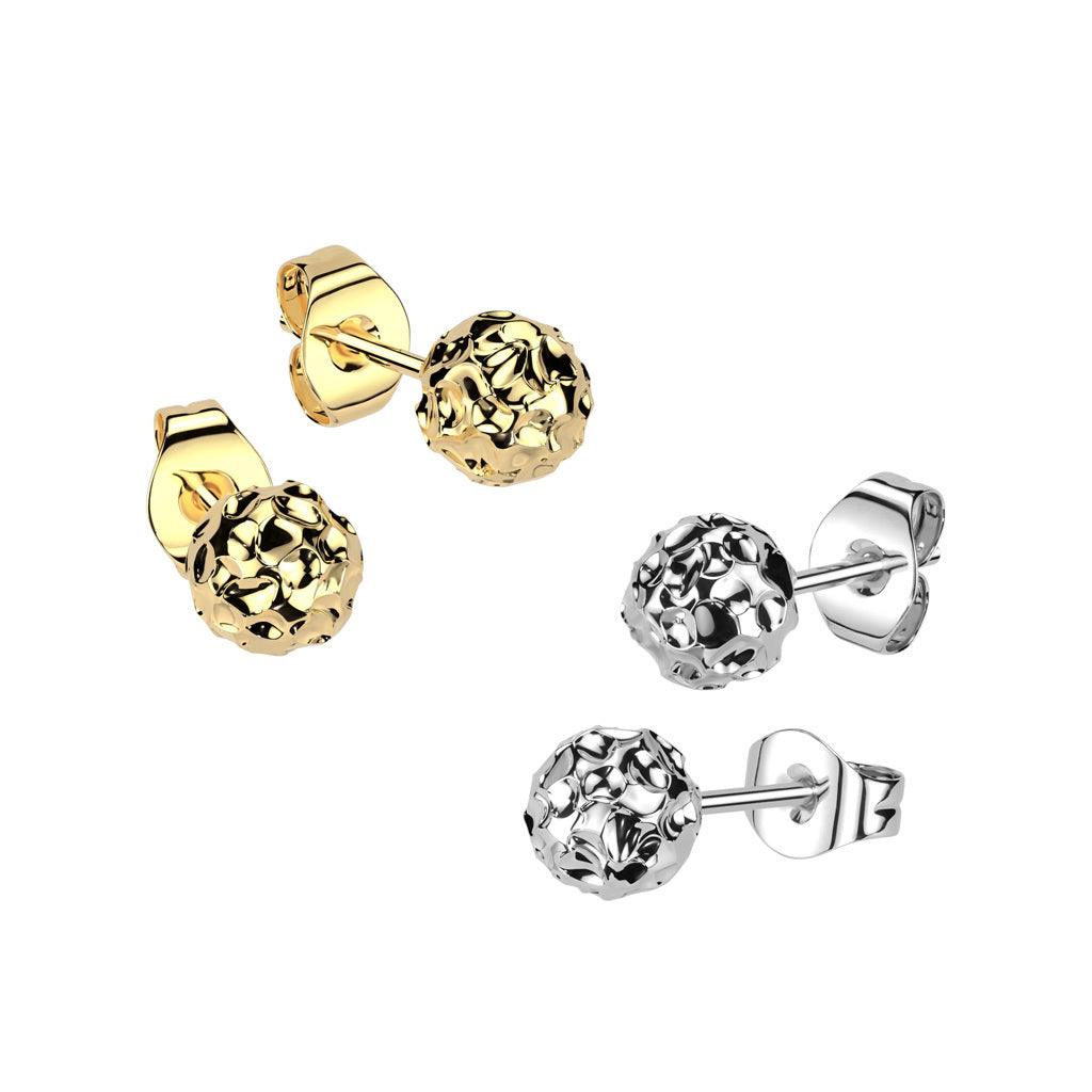 Kirurginteräsnapit, Simple Steel Earrings -kulta napit (kaksi kokoa)