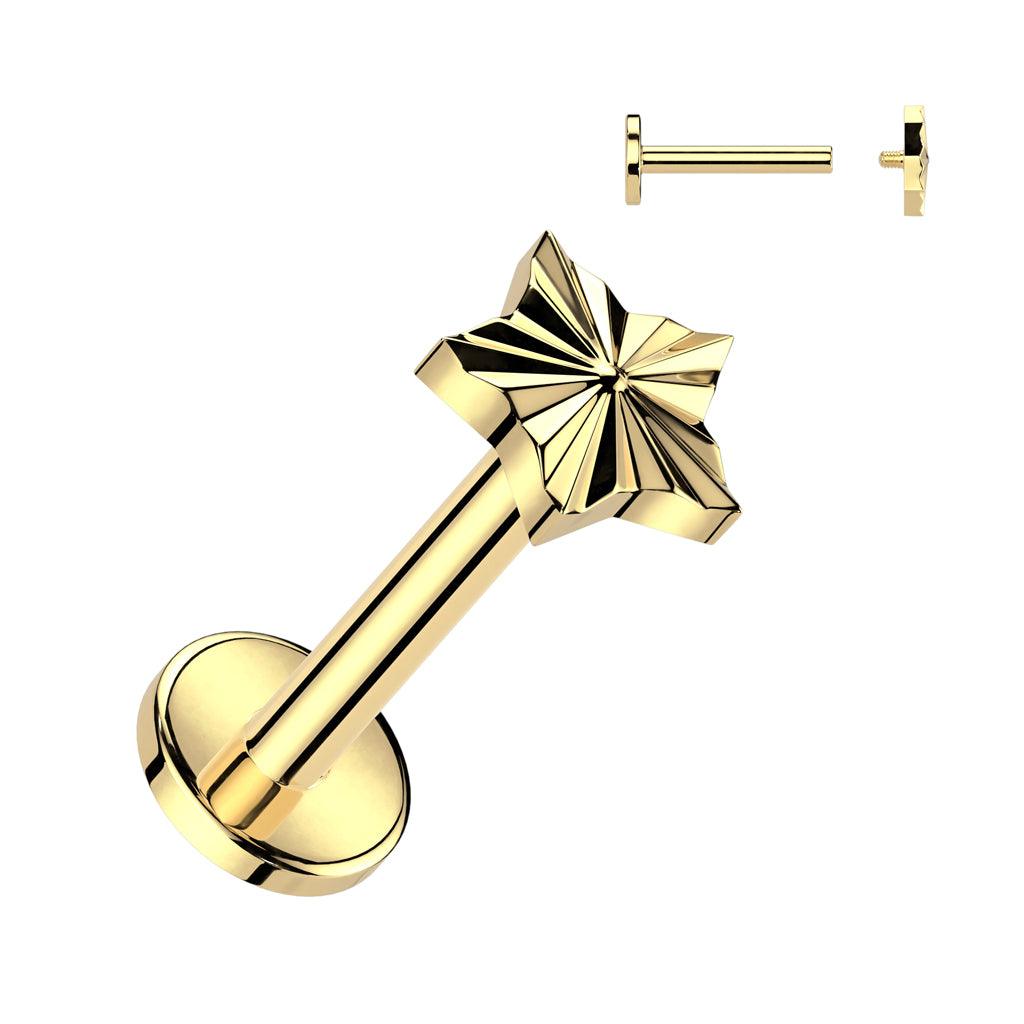 Titaani rustokoru/traguskoru, Star Diamond Cut Top in Gold