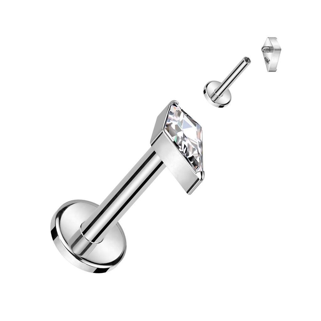 Titaani rustokoru/traguskoru, Small Diamond Top in Silver
