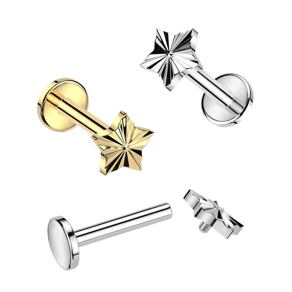 Titaani rustokoru/traguskoru, Star Diamond Cut Top in Silver