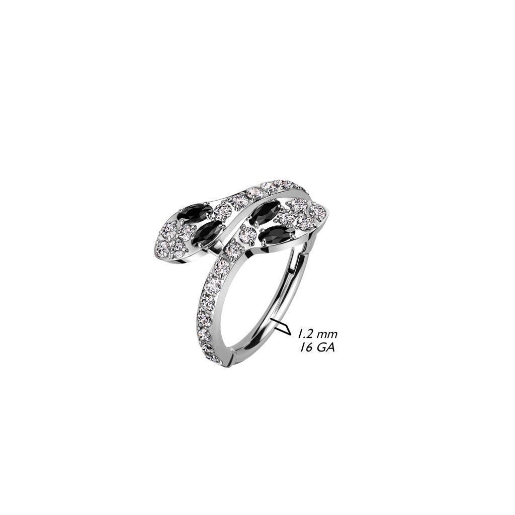 Lävistysrengas 1,2mm, Gold Titanium Snake Hoop -titaaninen clicker