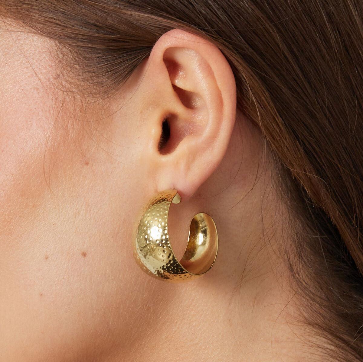 FRENCH RIVIERA | Eliza wide surgical steel rings (gold)
