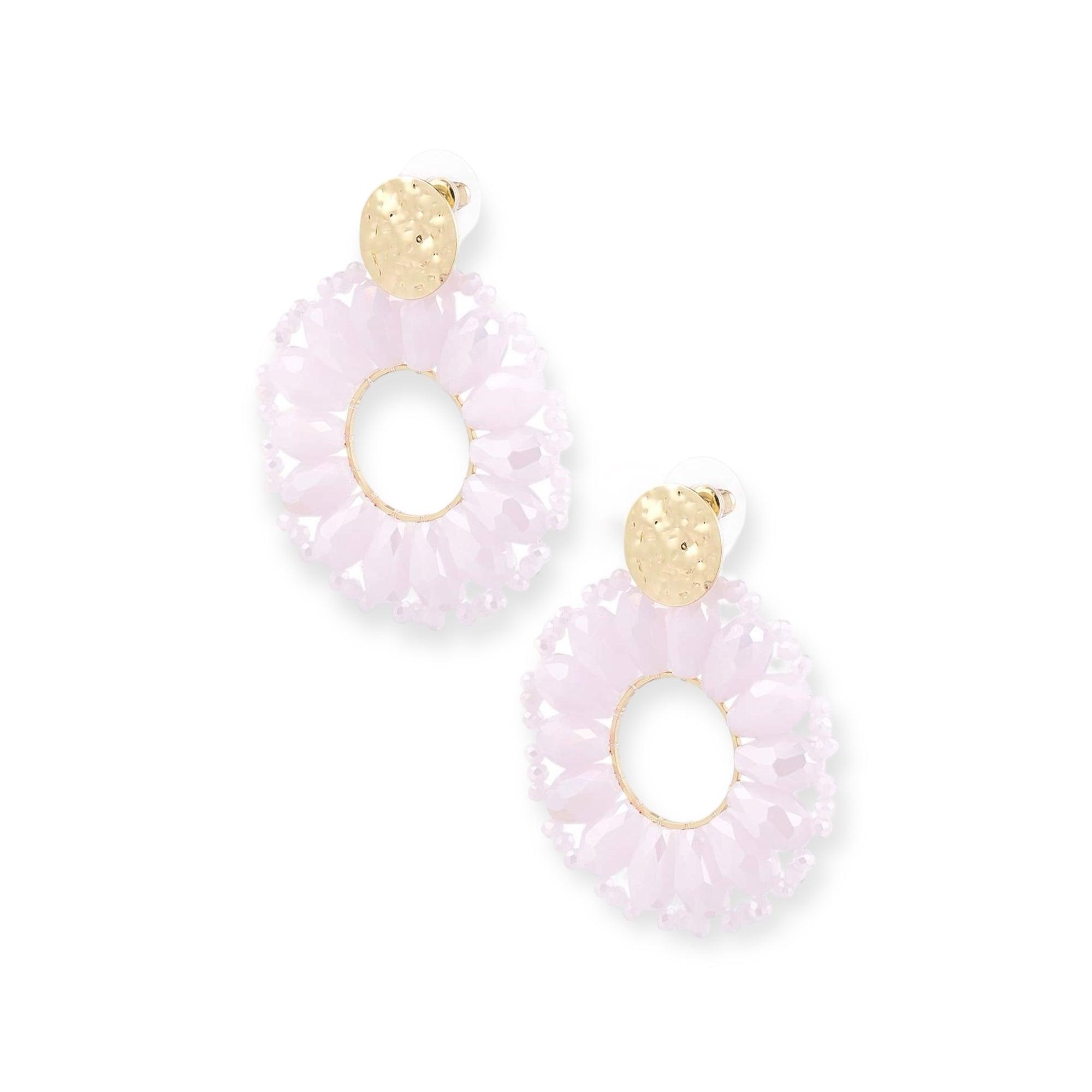 FRENCH RIVIERA | Eva crystal stud earrings (pink)