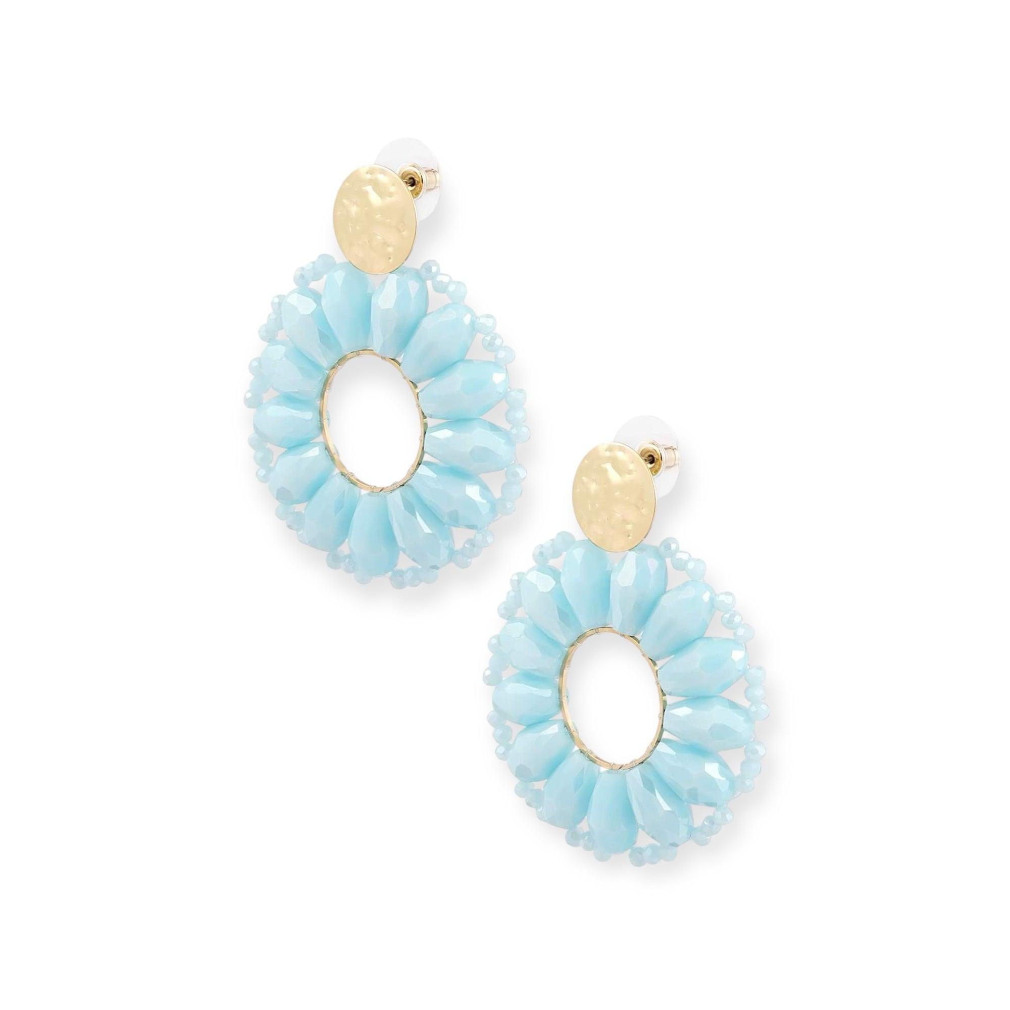 FRENCH RIVIERA | Eva crystal stud earrings (light blue)