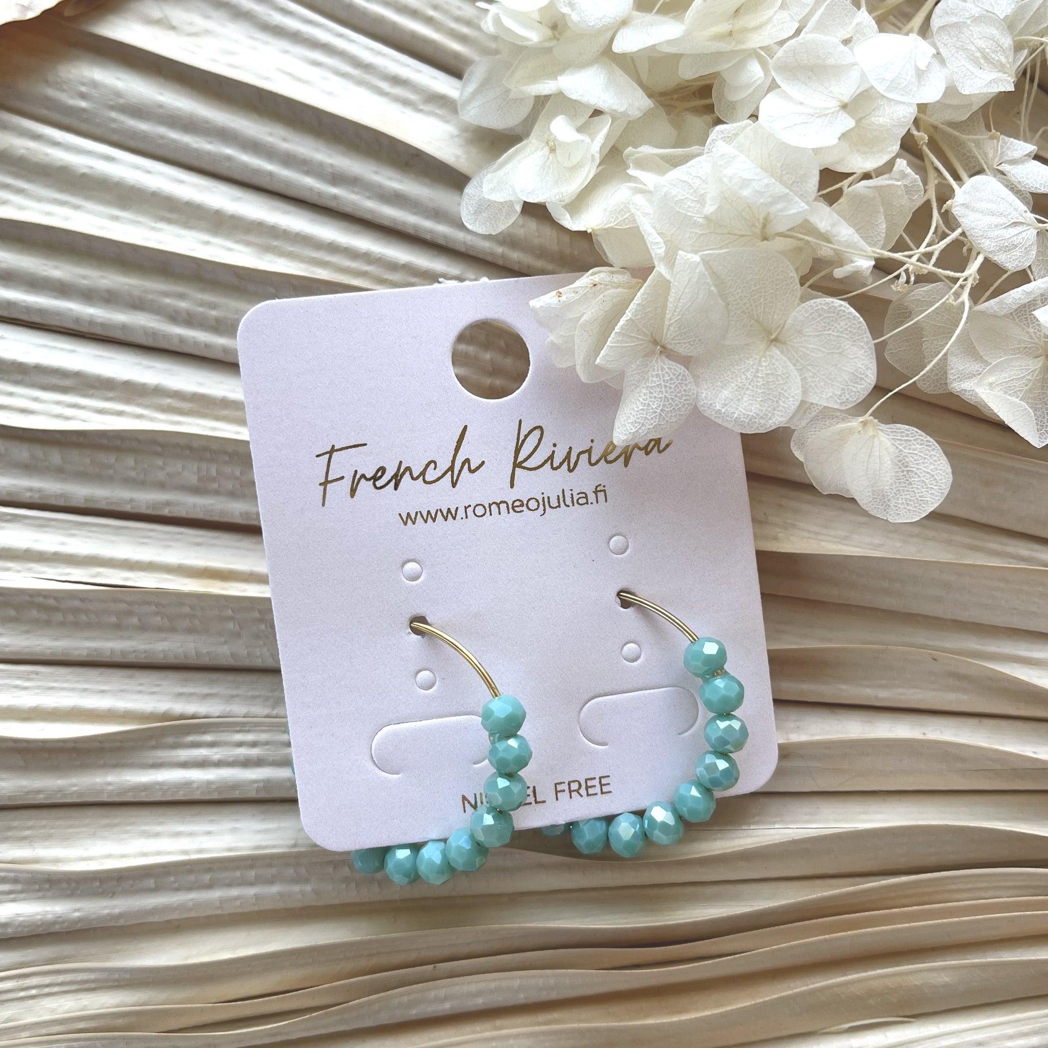 Earrings, FRENCH RIVIERA | Jolie crystal earrings (turquoise)