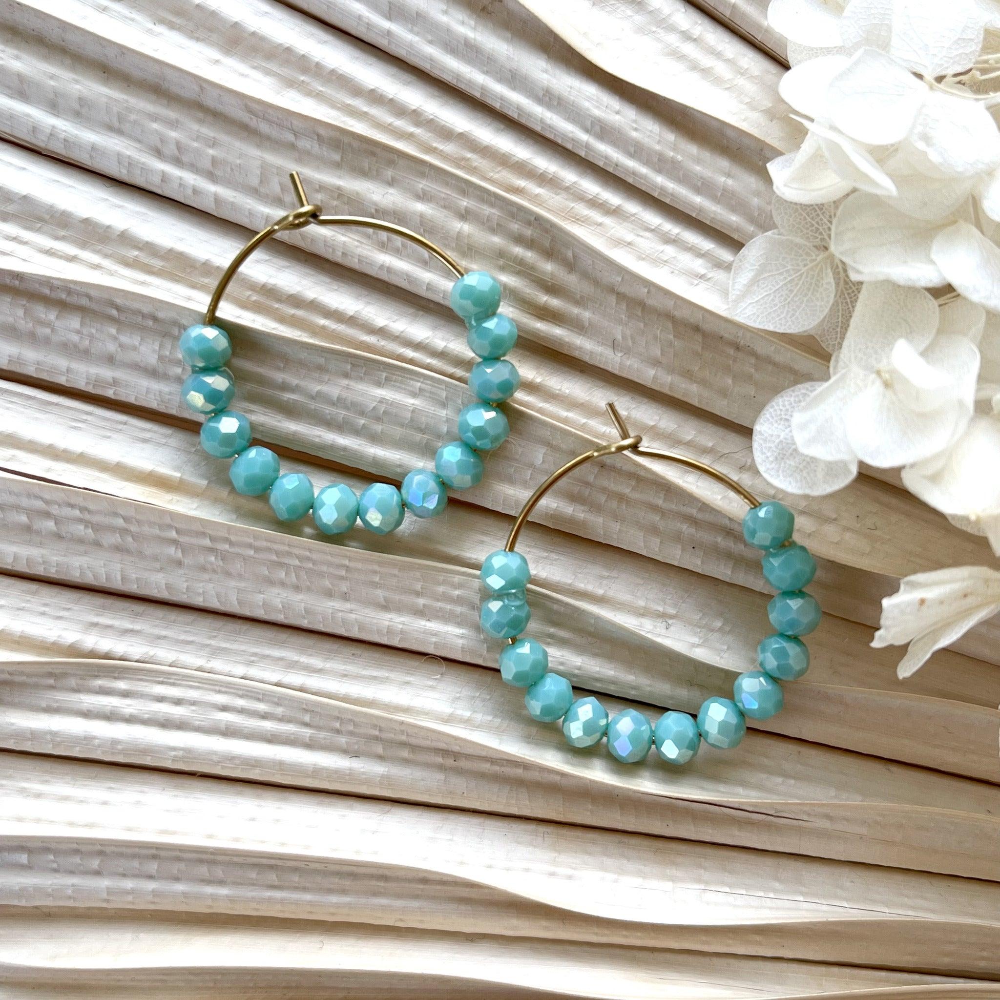 Earrings, FRENCH RIVIERA | Jolie crystal earrings (turquoise)
