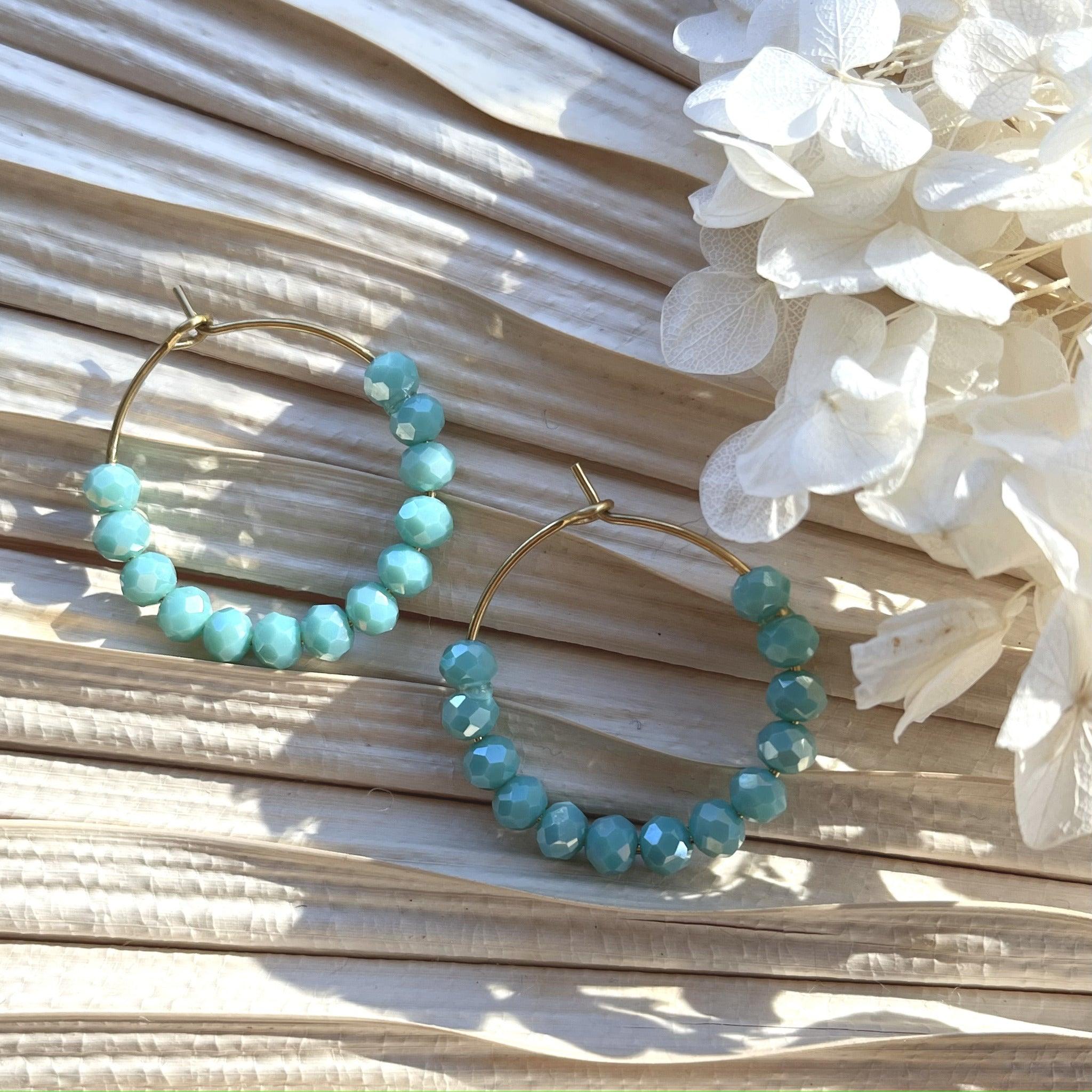 Earrings, FRENCH RIVIERA | Jolie crystal earrings (turquoise)