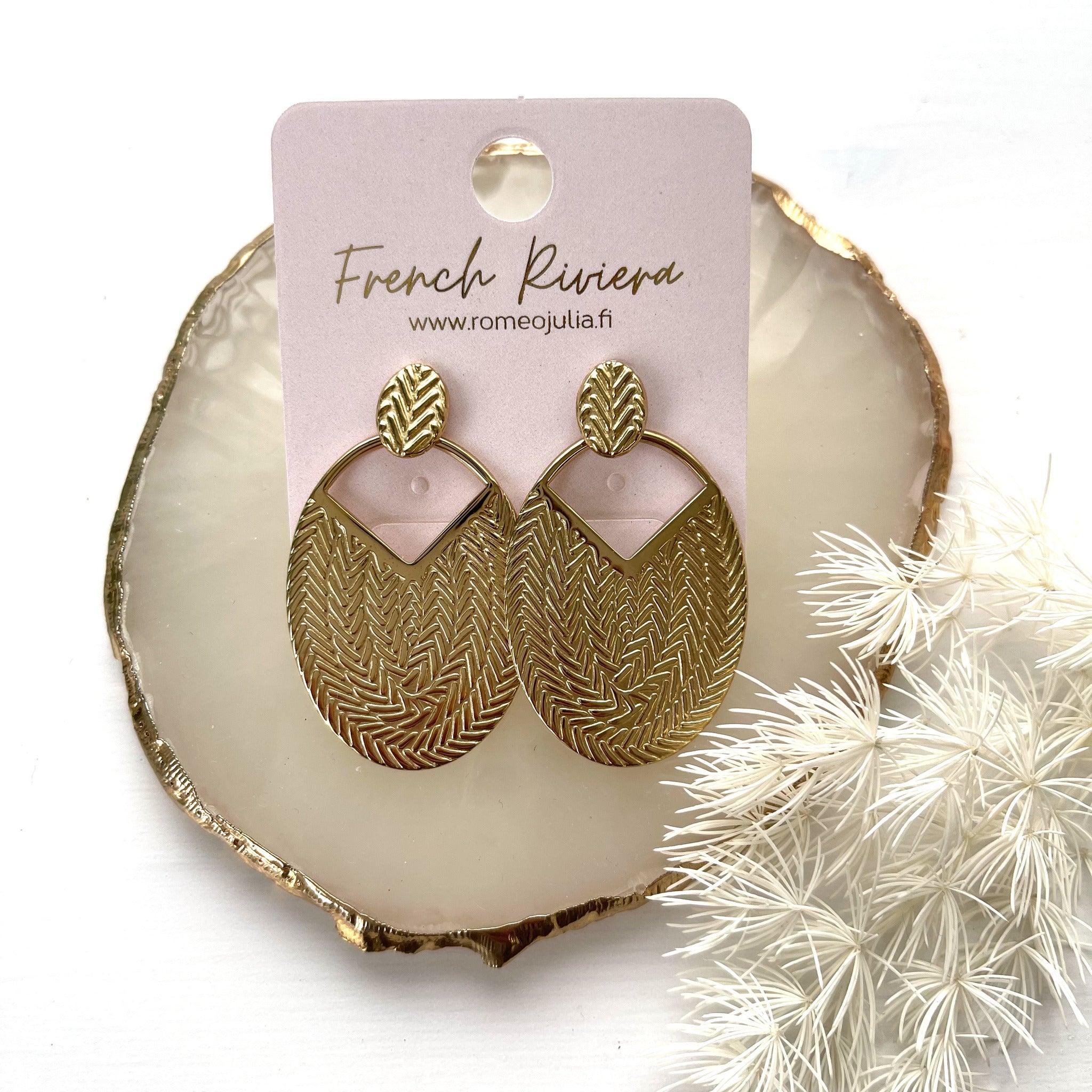 FRENCH RIVIERA | Mila -modernit kirurginteräskorvakorut (kulta)