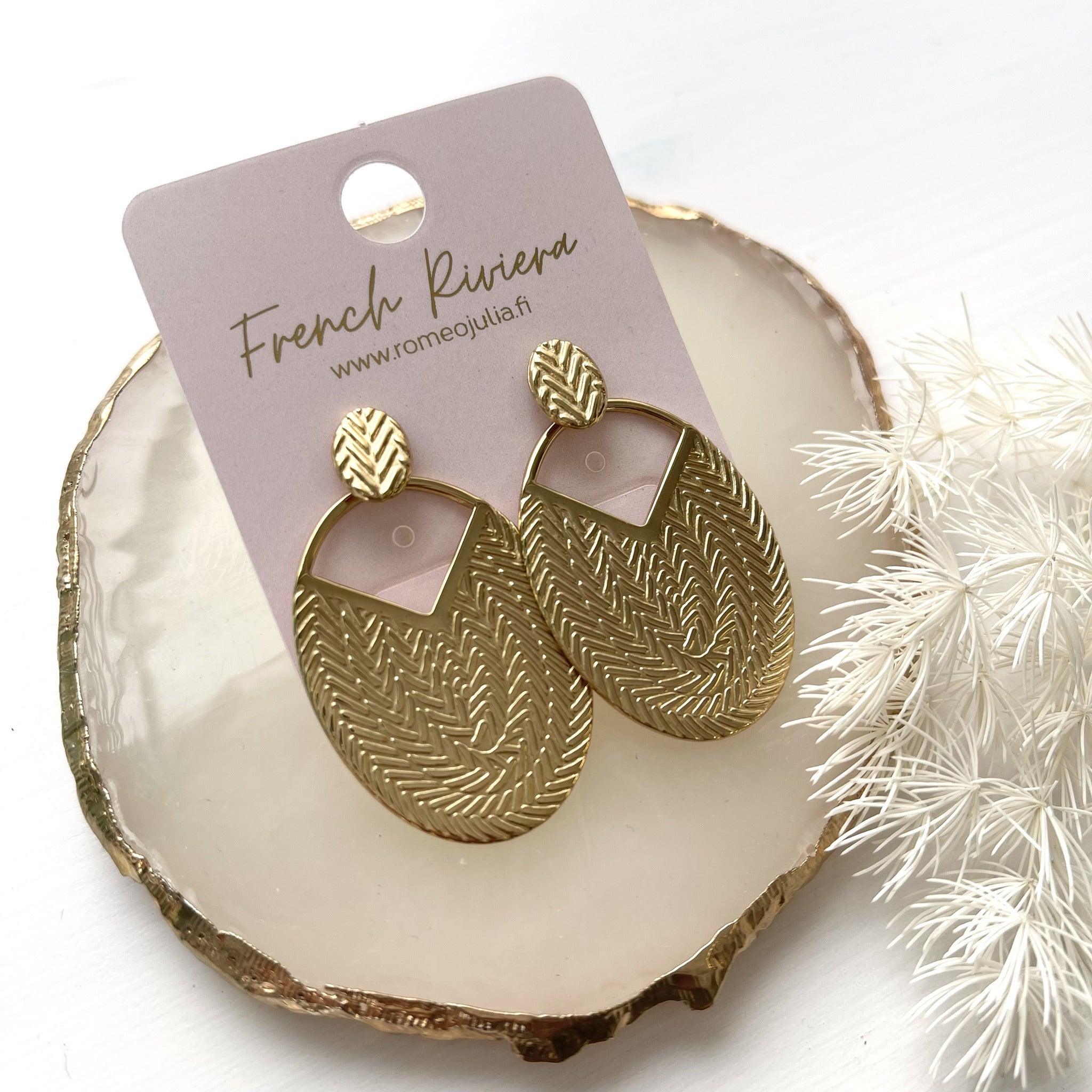 FRENCH RIVIERA | Mila -modernit kirurginteräskorvakorut (kulta)