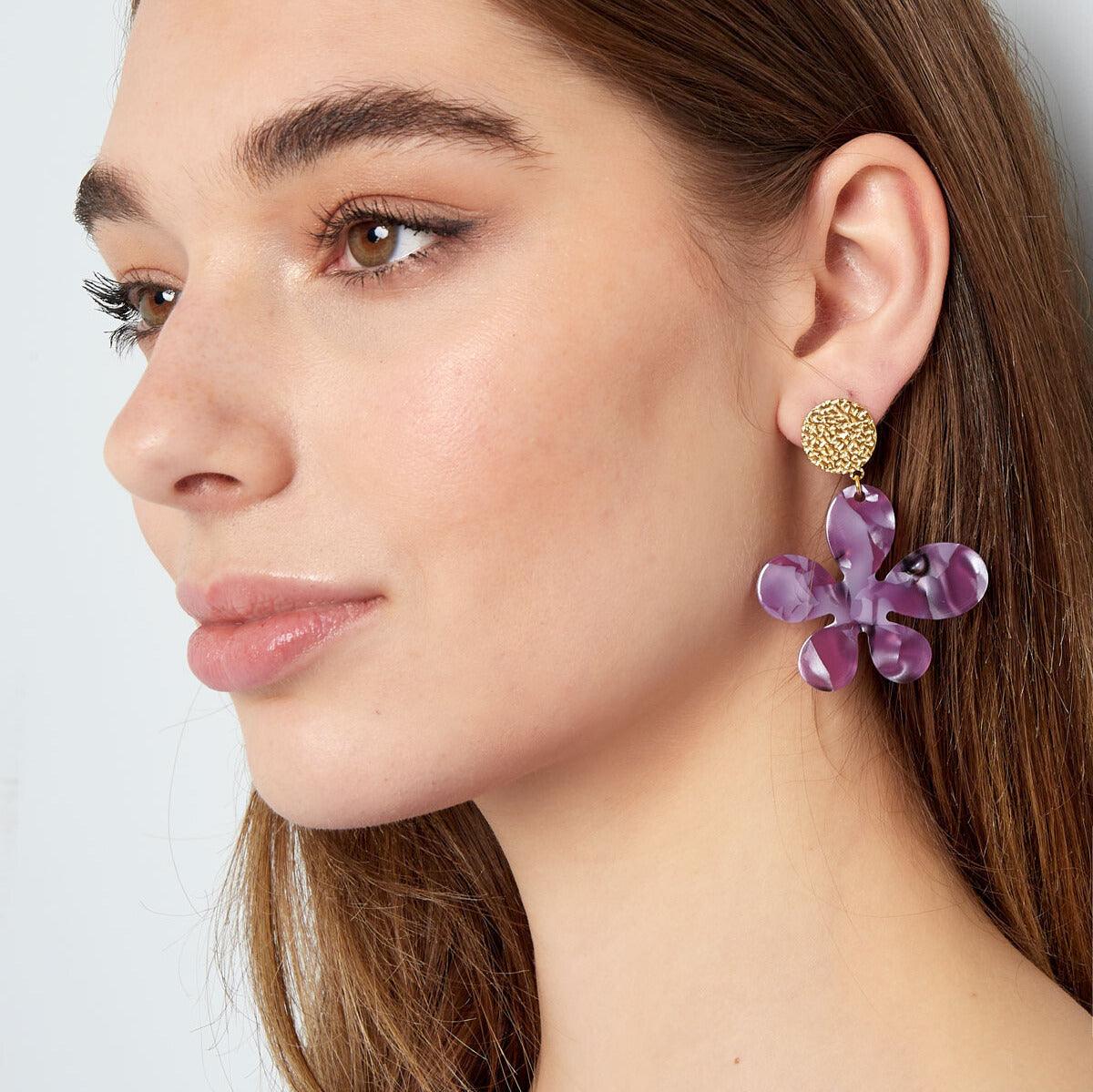 FRENCH RIVIERA | Viola -modernit kirurginteräskorvakorut (violetti)