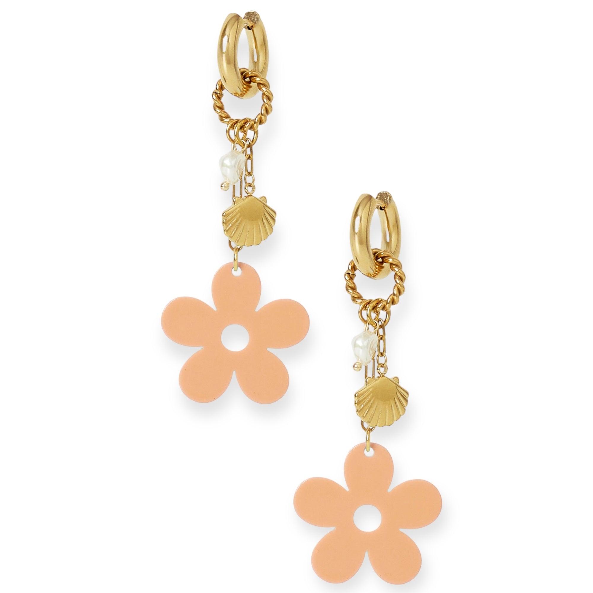 FRENCH RIVIERA | Poppy -modernit kirurginteräsrenkaat (persikka)