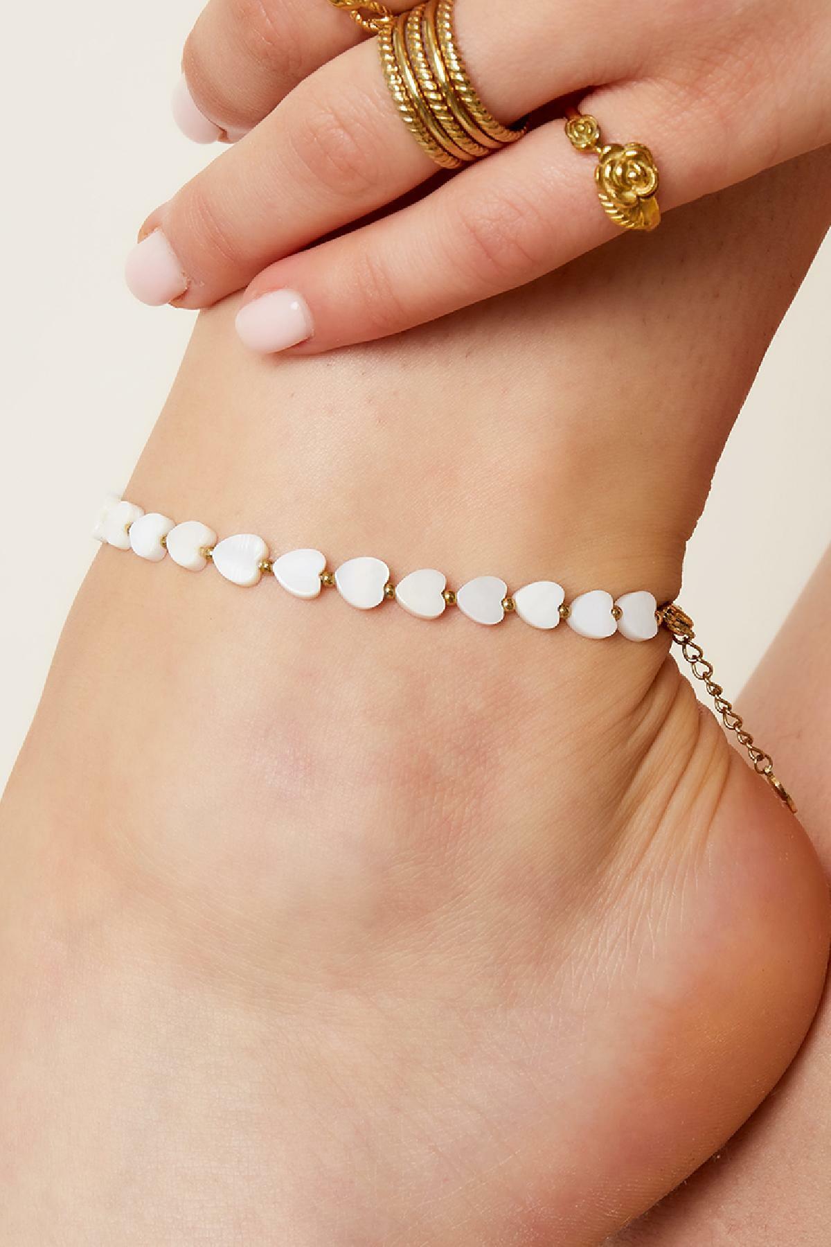 FRENCH RIVIERA | Gaëlle surgical steel anklet with heart (gold)