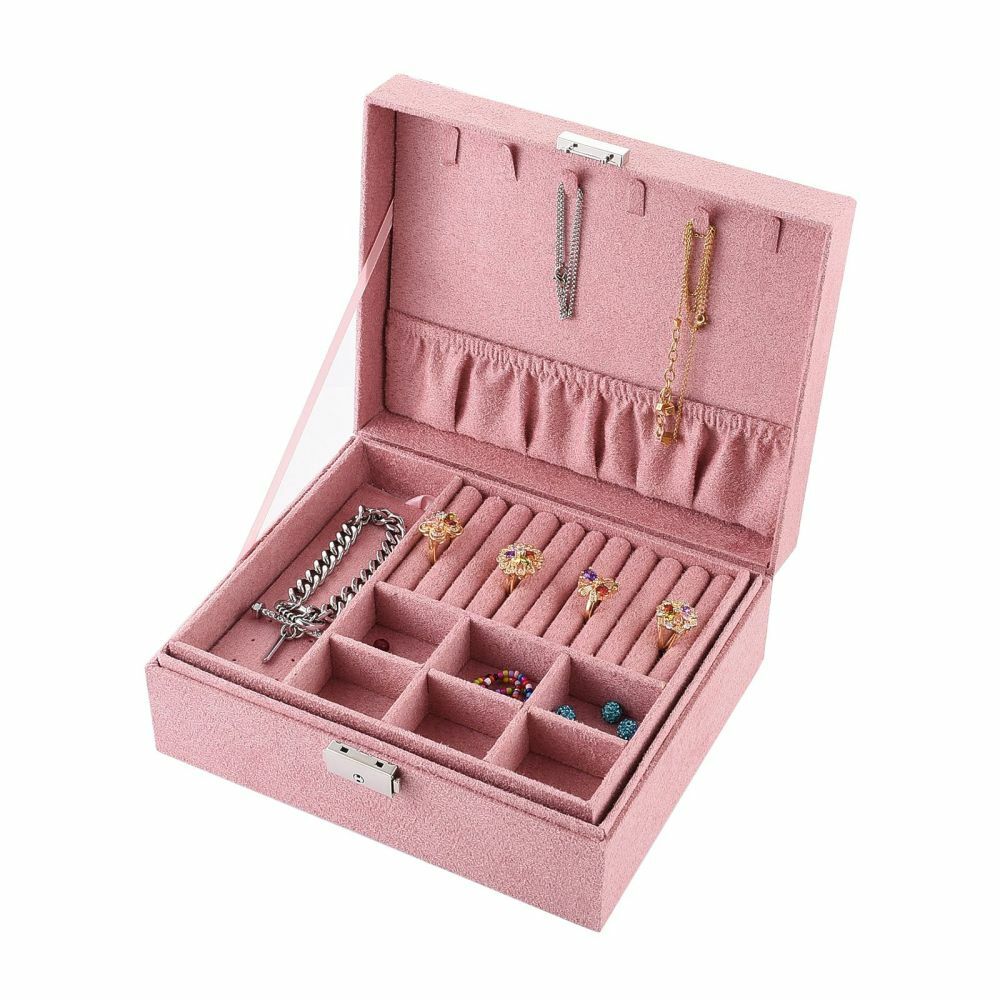 Jewelry box, Rose Velvet - pink velvet-covered jewelry box