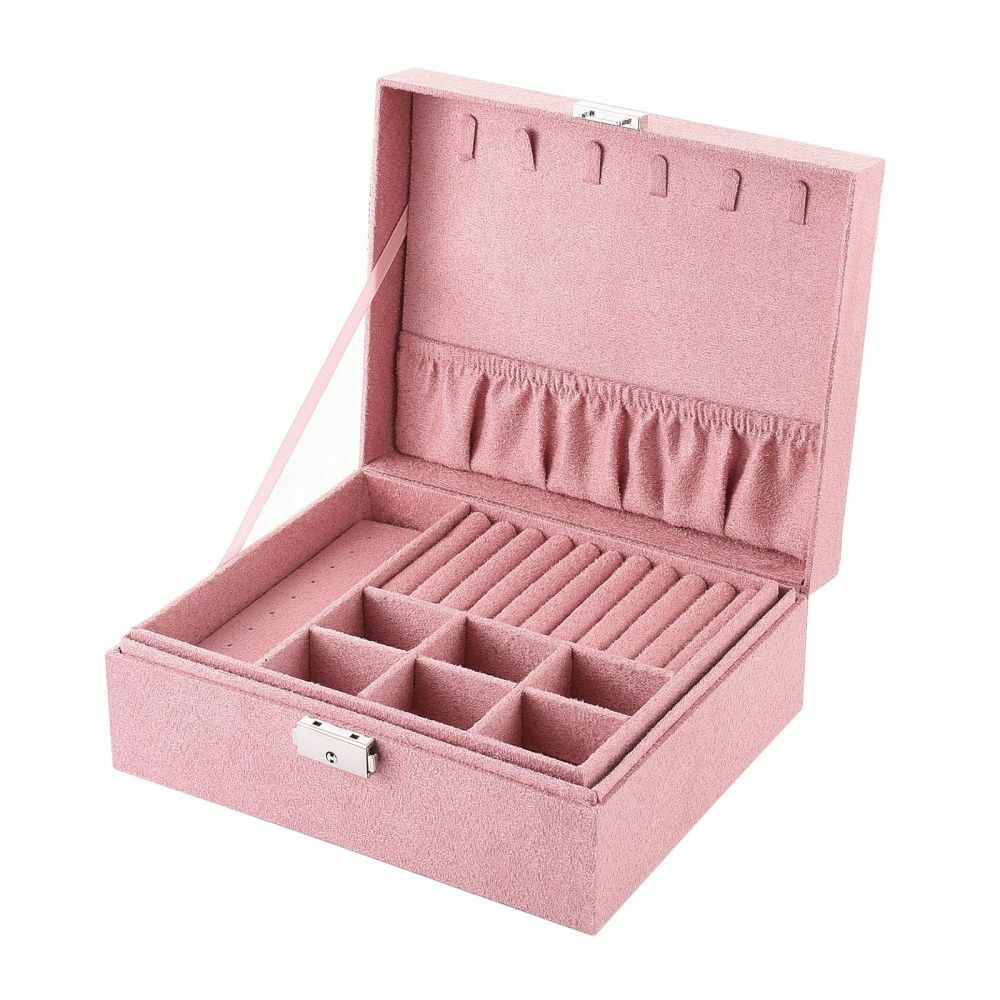 Jewelry box, Rose Velvet - pink velvet-covered jewelry box