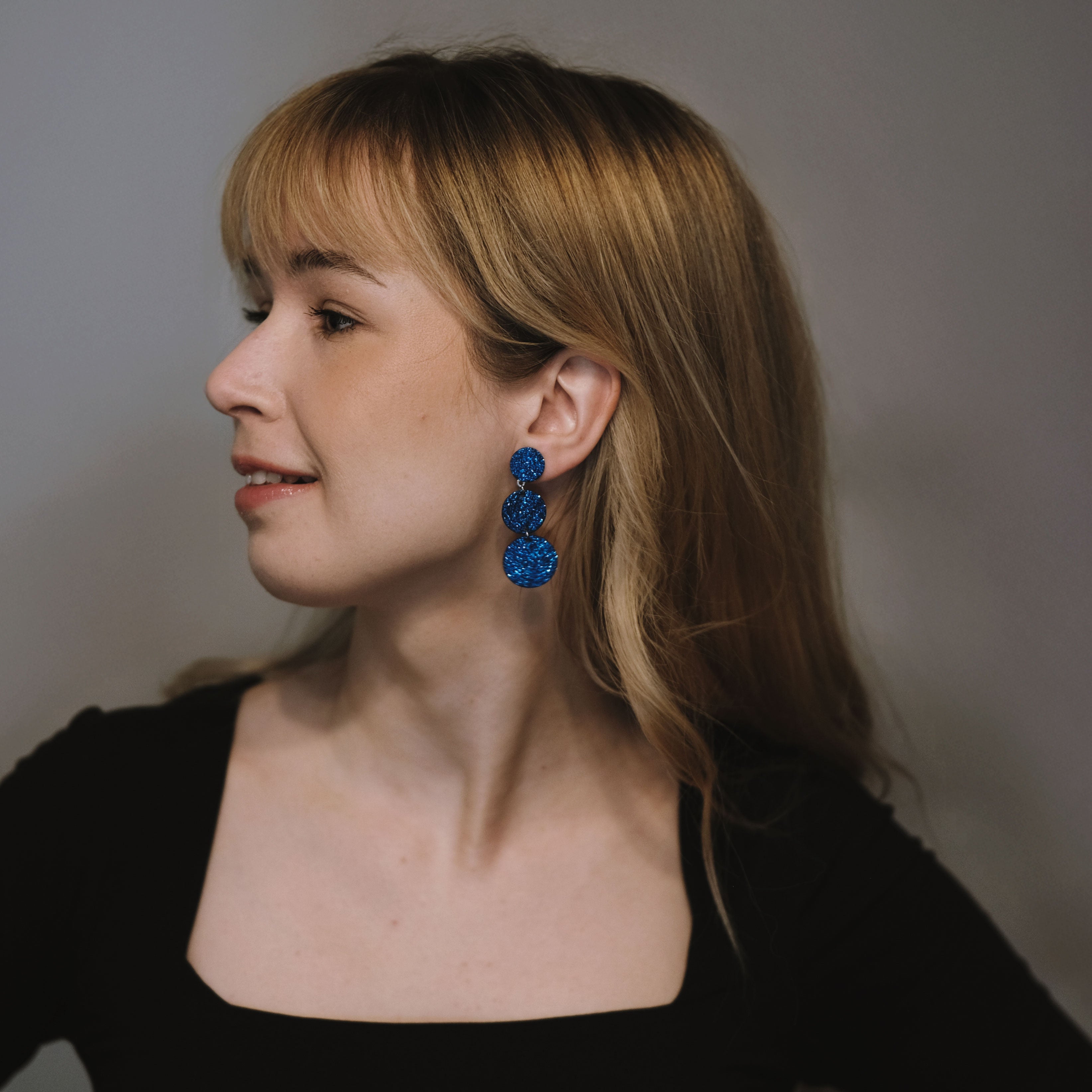 LEMPI® earrings, Ilona (dark pink glitter)