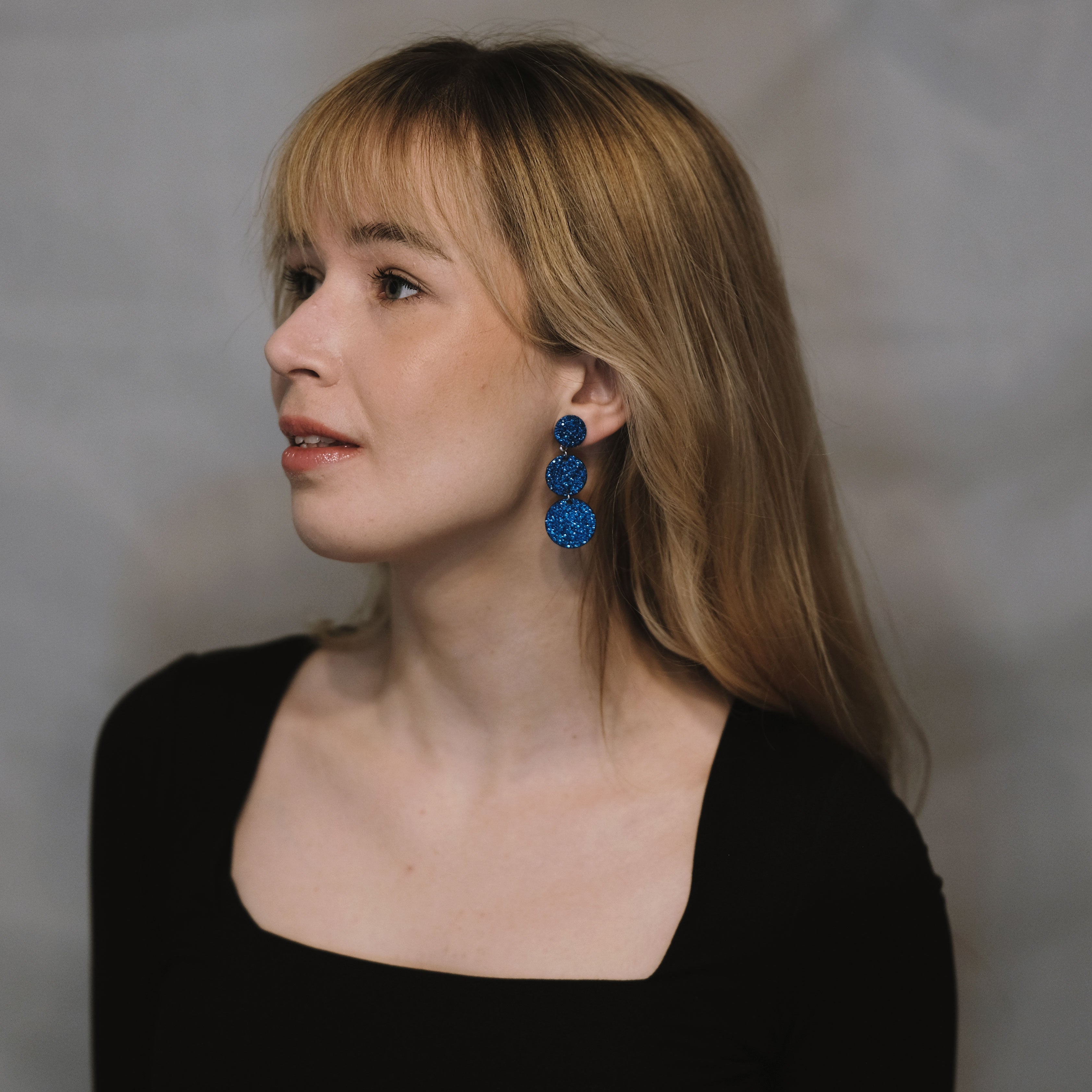 LEMPI® earrings, Ilona (dark pink glitter)