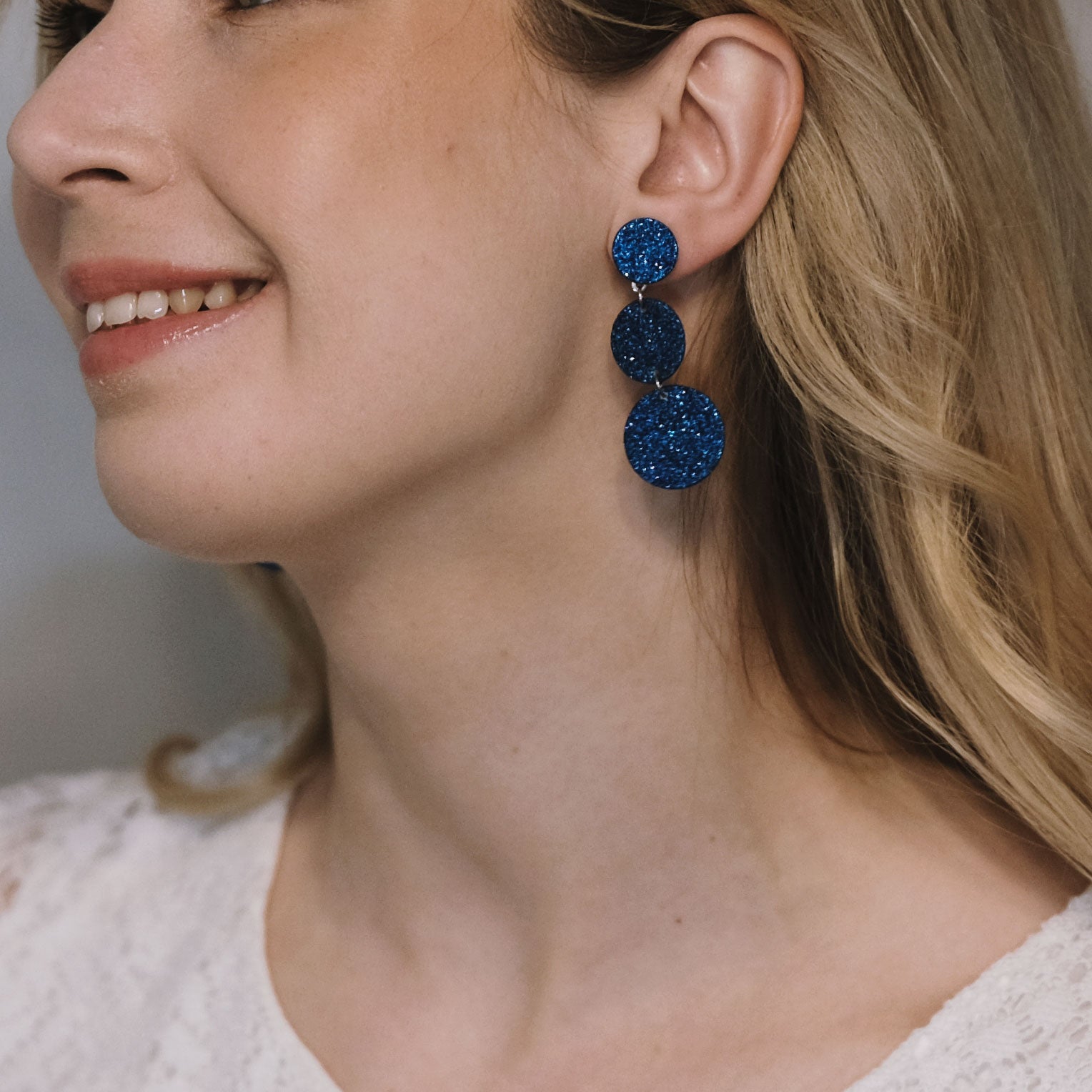 LEMPI® earrings, Ilona (dark pink glitter)