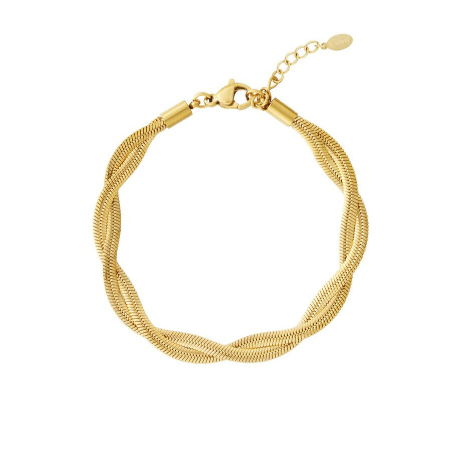 French Riviera | Serena – kierteinen kirurginteräsrannekoru (kulta)