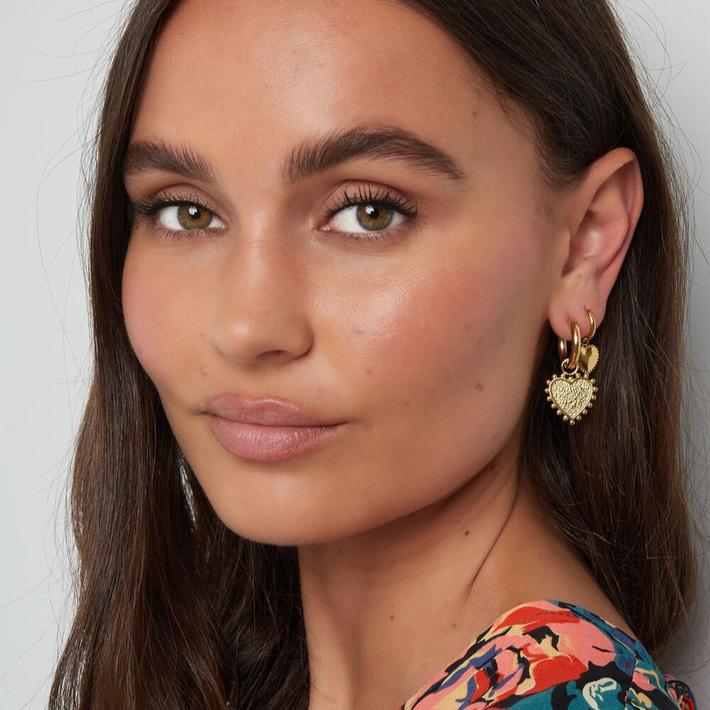 FRENCH RIVIERA | Amour Charm – sydänrenkaat (kulta)