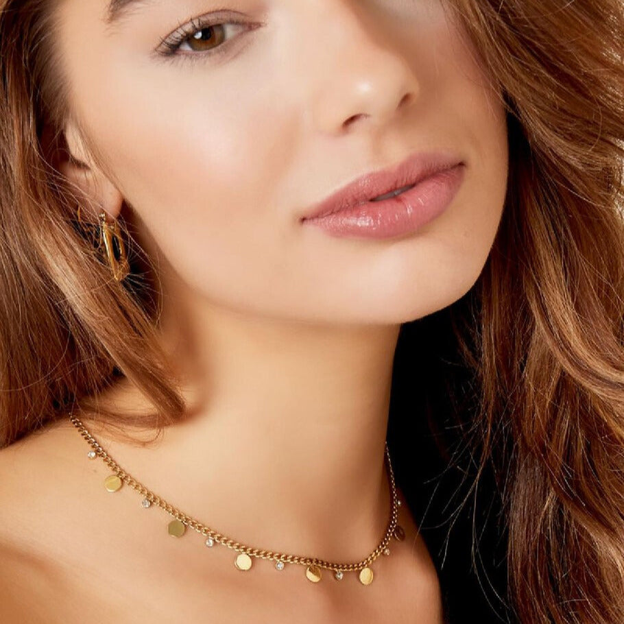 French Riviera | Luna Glow – laattakaulakoru kirurginteräksestä (kulta)
