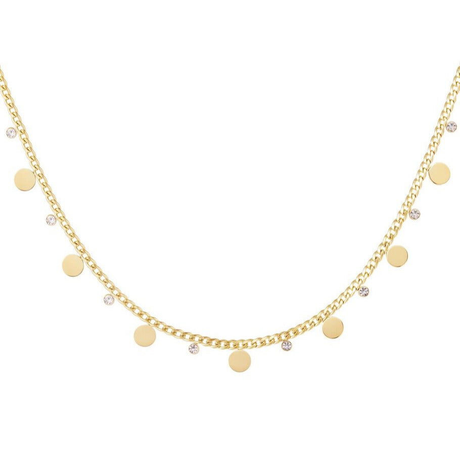 French Riviera | Luna Glow – laattakaulakoru kirurginteräksestä (kulta)