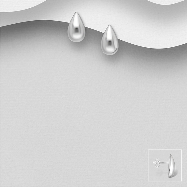 Hopeiset Eliana-pisarakorvakorut, moderni ja sileä pisaradesign.