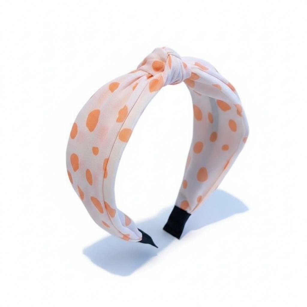 Headband|SUGAR SUGAR, Lazy Days orange polka dot comfy headband