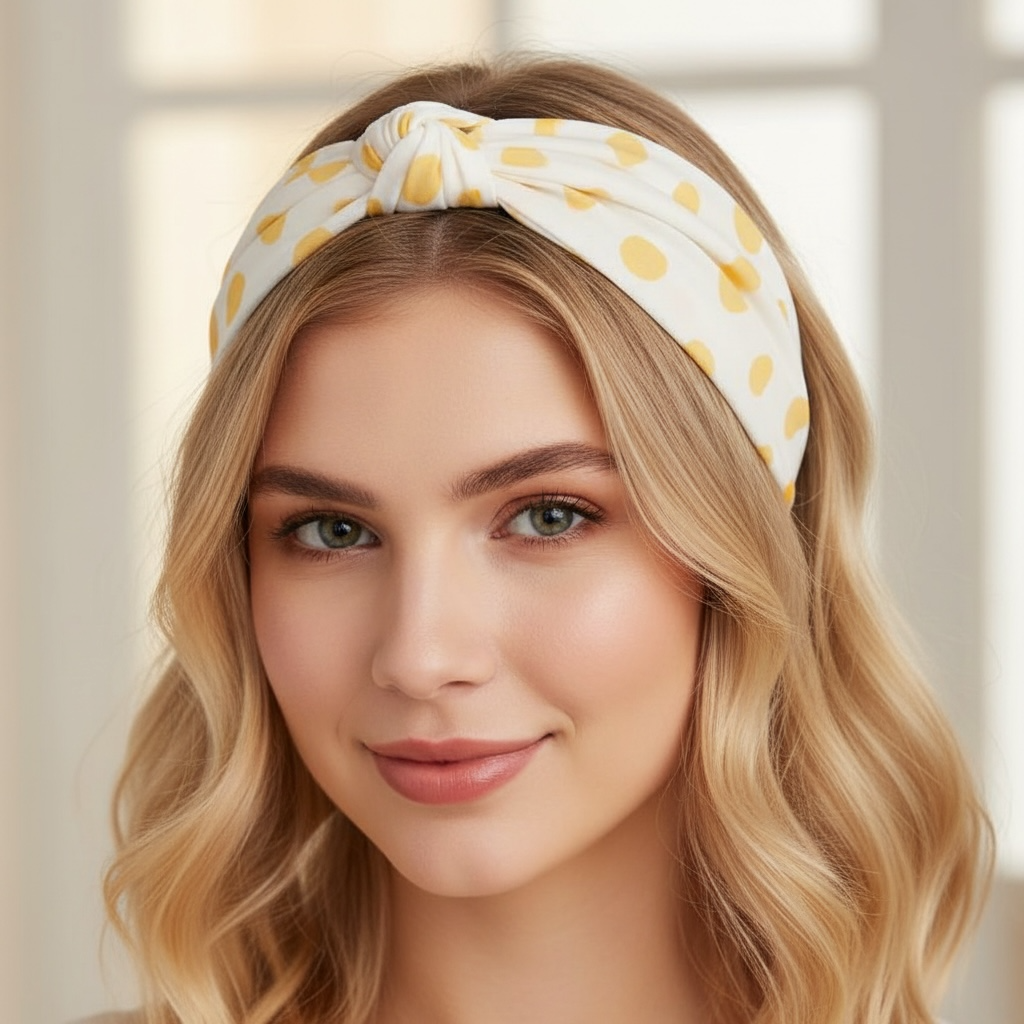 Hiuspanta|SUGAR SUGAR, Lazy Days -keltapilkullinen comfy-panta